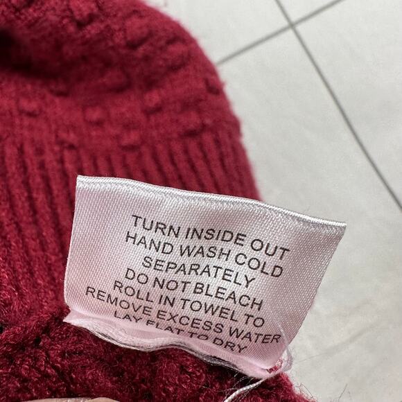 ModCloth Sweater Womens Small Red Berry Excellent Example Textured Knit Popcorn - Picture 6 of 8